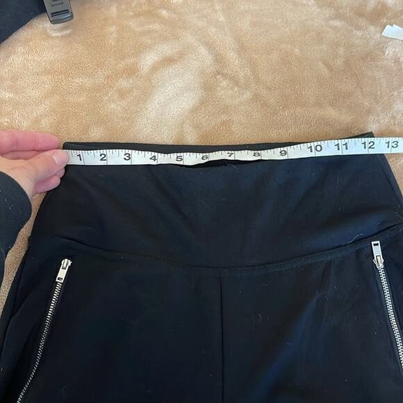 INC Black Zipper Pocket Detail Pull On Polyester Skinny Pants Leggings Size Med - Picture 6 of 8